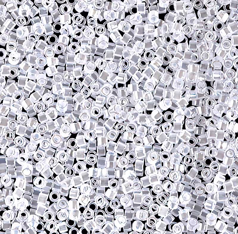 Delica Beads 11/0 - db0231b - Lined Crystal/White Luster 50g