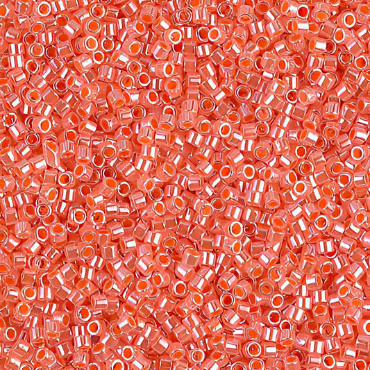 Delica Beads 11/0 - db0235b - Crystal Lined Salmon Lustre 50g