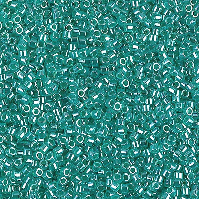 Delica 11/0 Beads - db0238 - Lined Crystal/Green Aqua Luster 5.2g