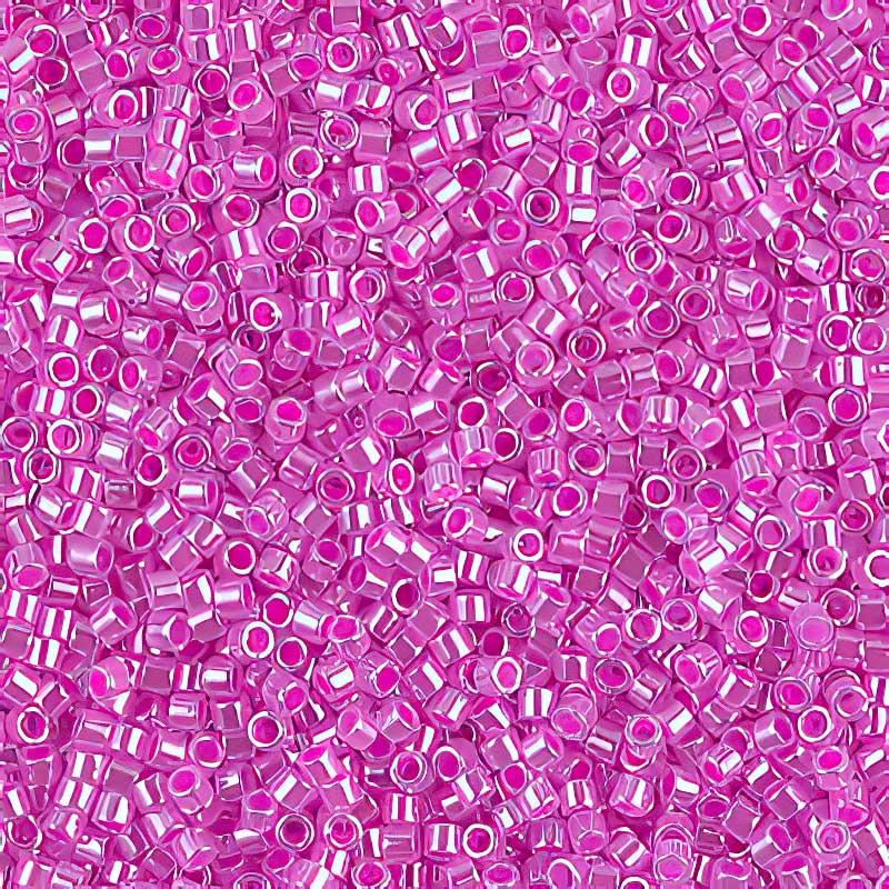 Delica 11/0 Beads - db0247 - Lined Crystal/Fuchsia 5.2g