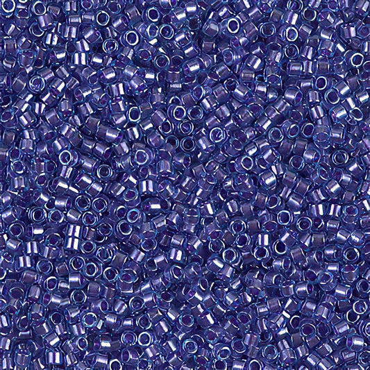 Delica Beads 11/0 - db0284b - Sparkling Purple Lined Aqua Lustre 50g
