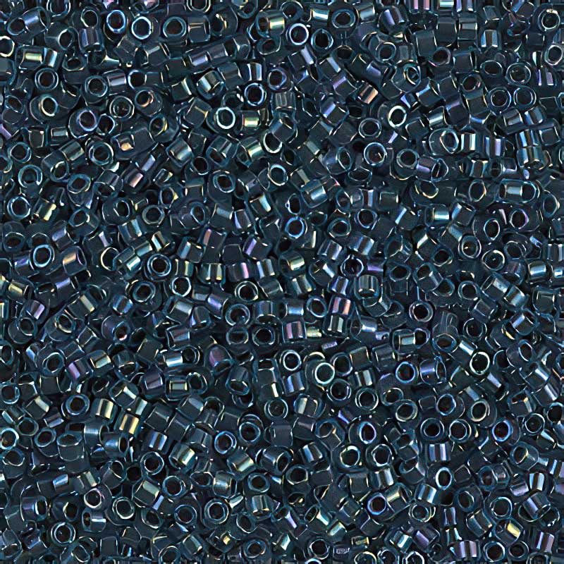 Delica Beads 11/0 - db0286b - Colour Lined Midnight Blue / Aqua AB 50g