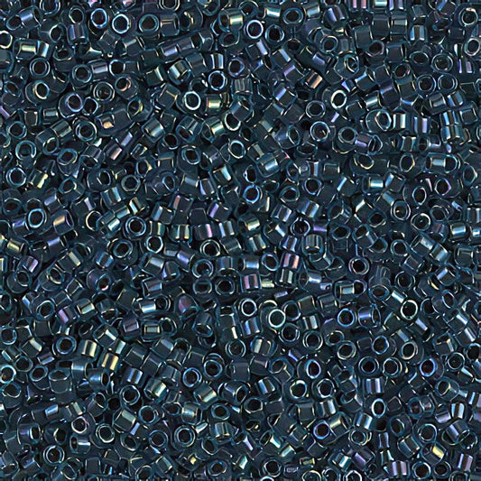 Delica Beads 11/0 - db0286b - Colour Lined Midnight Blue / Aqua AB 50g