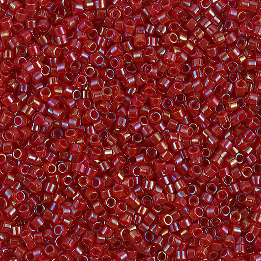 Delica Beads 11/0 - db0295b - Colour Lined Red/Red AB 50g
