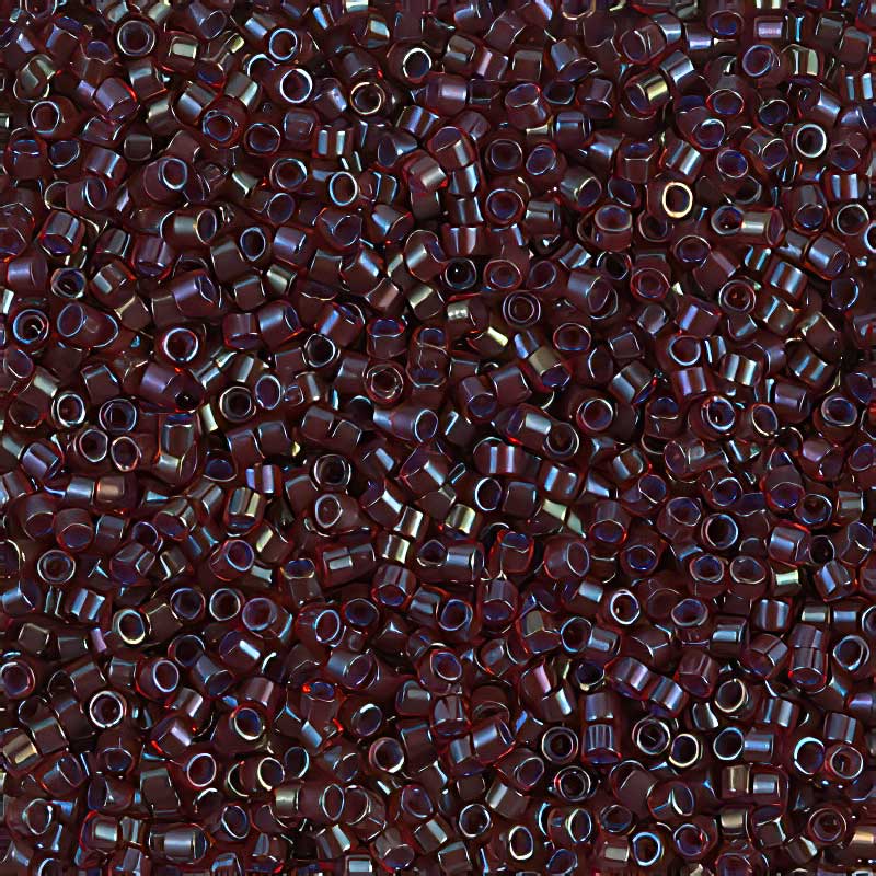 Delica 11/0 Beads - db0296 - Colour Lined Red/Cranberry AB 5.2g
