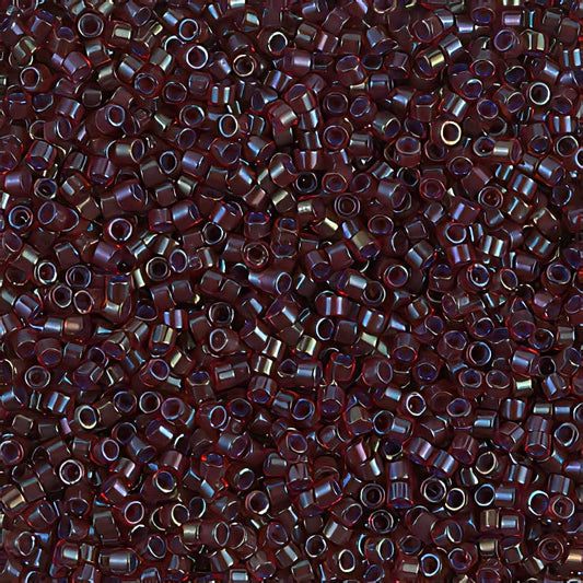 Delica Beads 11/0 - db0296b - Colour Lined Red/Cranberry AB 50g
