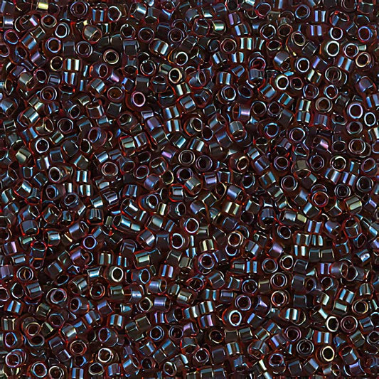 Delica 11/0 Beads - db0297 - Garnet Lined Dark Grey Rainbow 5.2g