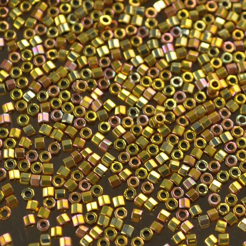 Delica 11/0 Hex-cut Beads - db0501c - 24kt Gold Iris 2.5g
