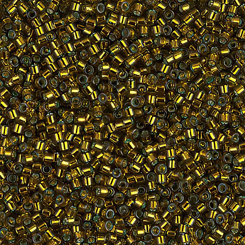 Delica 11/0 Beads - db0604 - Silver Lined Golden Olive 5.2g