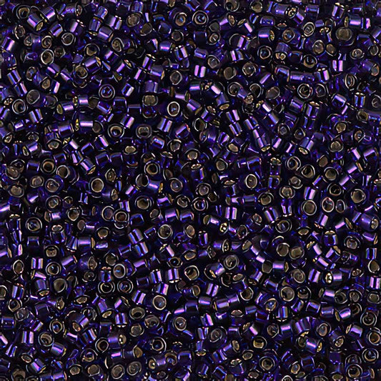 Delica Beads 11/0 - db0609b - Silver Lined Dyed Dark Purple 50g