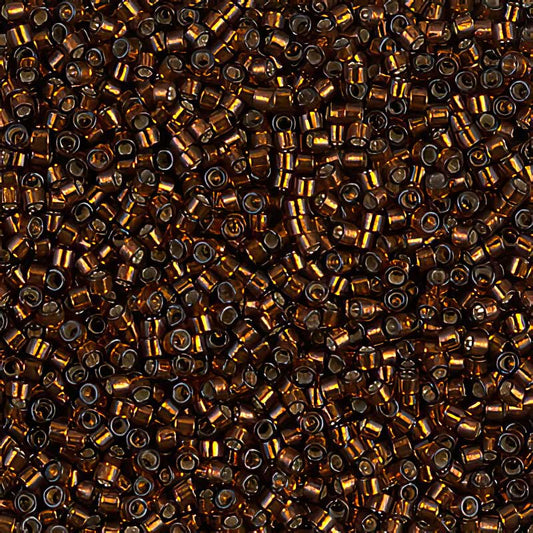 Delica Beads 11/0 - db0612b - Silver Lined Smoked Topaz 50g