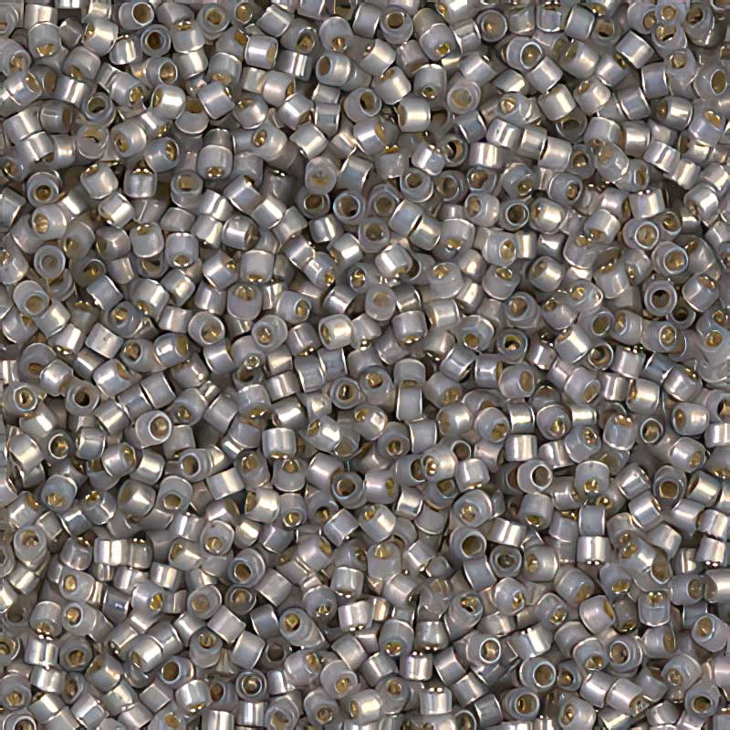 Delica 11/0 Beads - db0630 - Dyed Light Smoke Grey Silver Lined Alabaster 5.2g