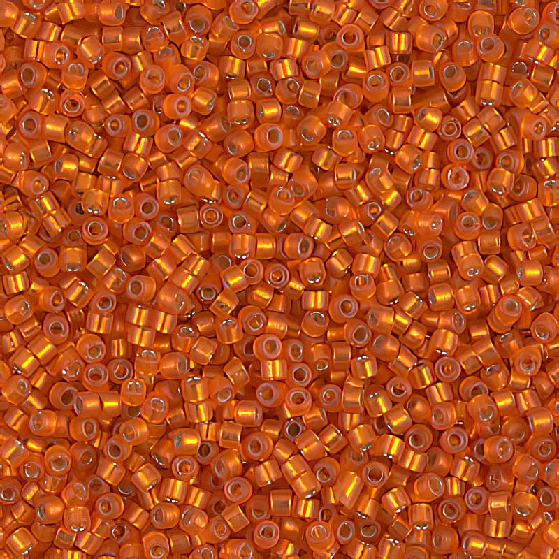 Delica Beads 11/0 - db0682b - Semi-Matte Silver Lined Orange 50g