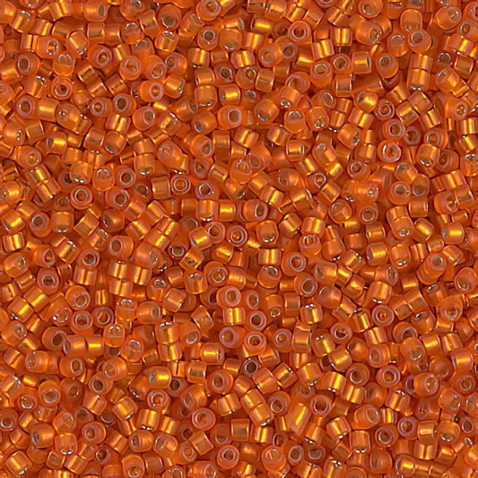 Delica Beads 11/0 - db0682b - Semi-Matte Silver Lined Orange 50g