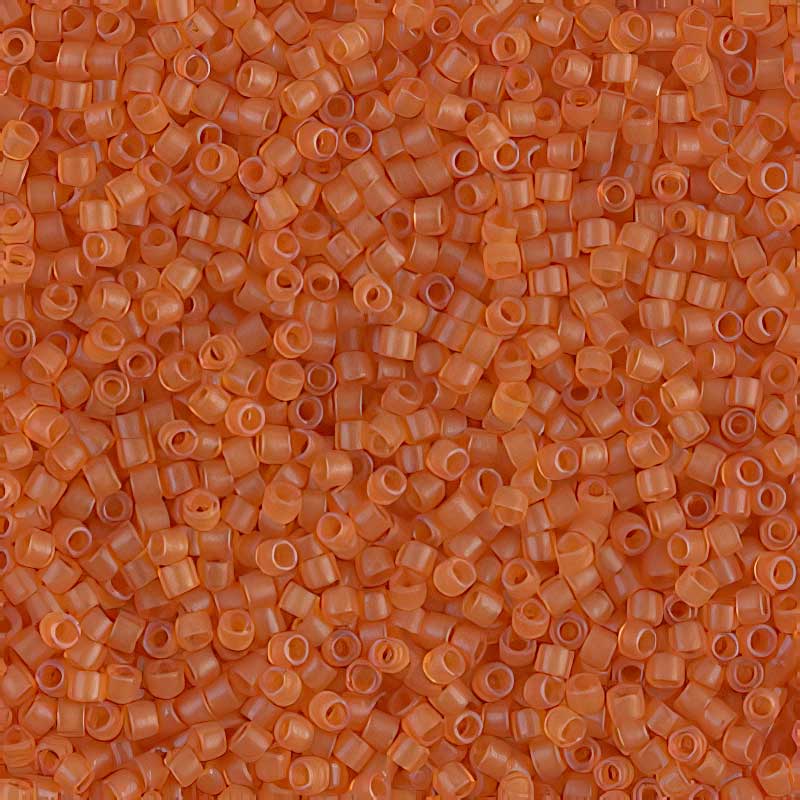 Delica 11/0 Beads - db0781 - Dyed Semi-Frosted Transparent Amber 5g