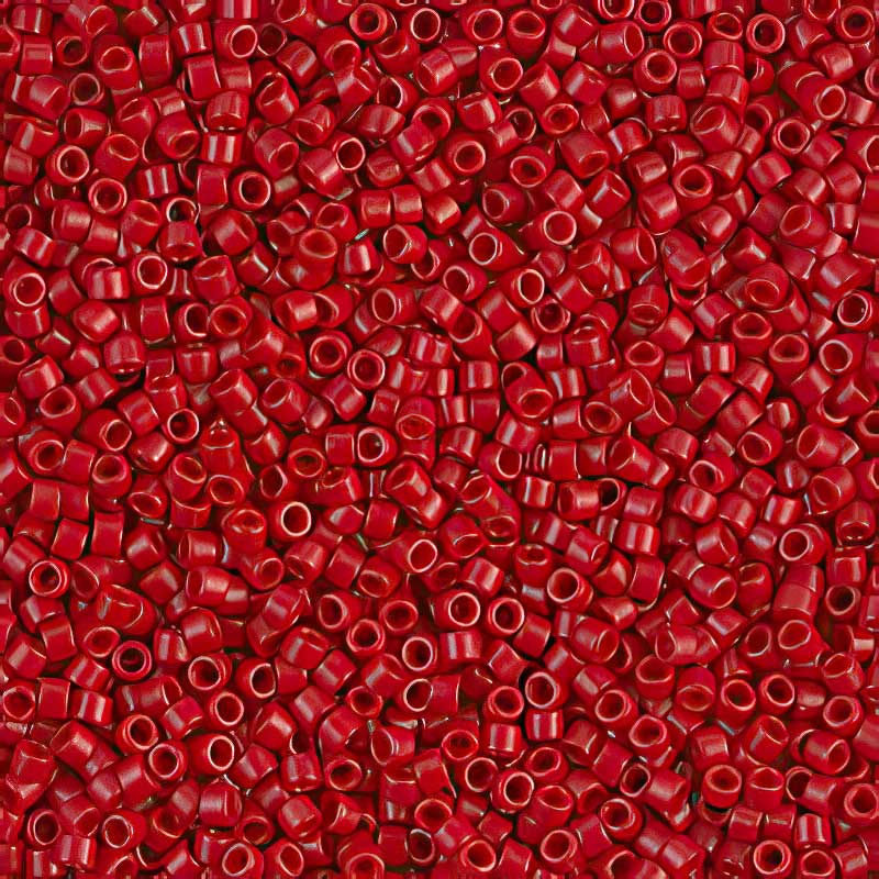 Delica Beads 11/0 - db0791b250 - Semi-Matte Dyed Fire Engine Red 250g