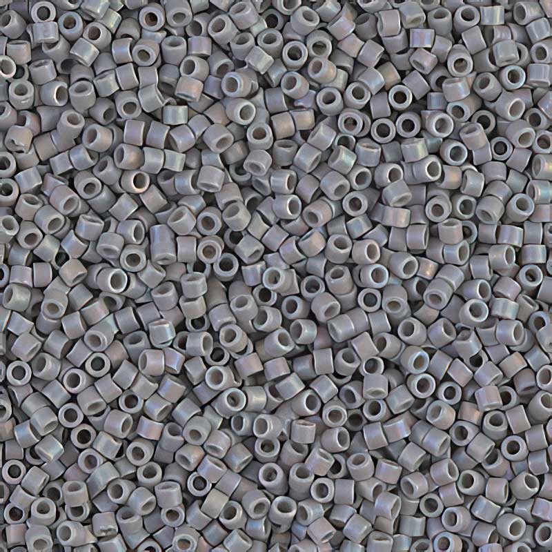 Delica 11/0 Beads - db0882 - Matte Opaque Grey Rainbow 5.2g