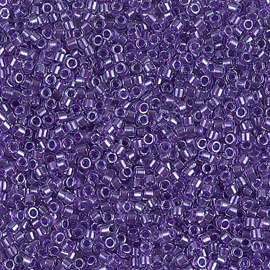 Delica Beads 11/0 - db0906b - Sparkling Purple Lined Crystal 50g