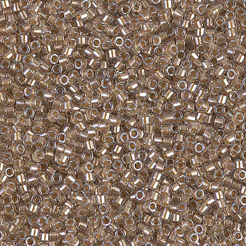 Delica 11/0 Beads - db0907 - Sparkling Light Bronze Lined Crystal 5.2g