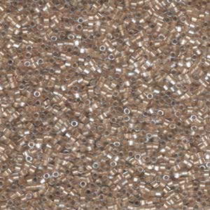 Delica 11/0 Hex-cut Beads - db0907c - Sparkling Light Bronze Lined Crystal 7.2g