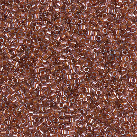 Delica 11/0 Beads - db0915 - Sparkling Dark Amber Lined Crystal 7.1g