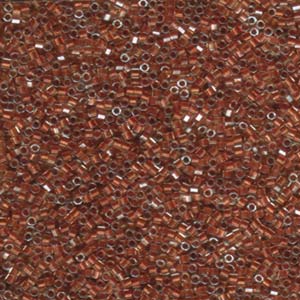 Delica 11/0 Hex-cut Beads - db0915c - Sparkling Dark Amber Lined Crystal 7.2g