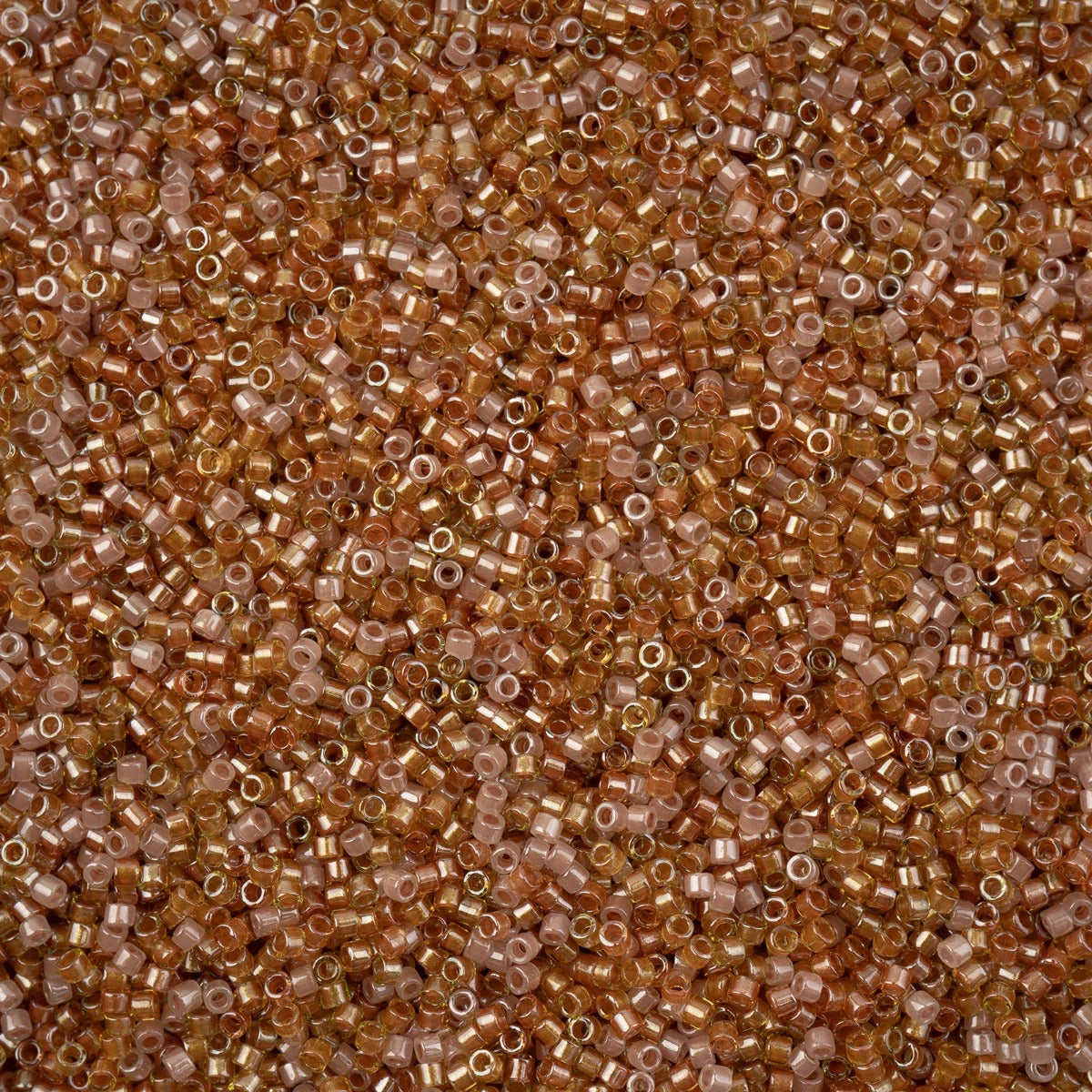 Delica Beads 11/0 - db0987b - Transparent Apricot Colour Lined Mix 50g