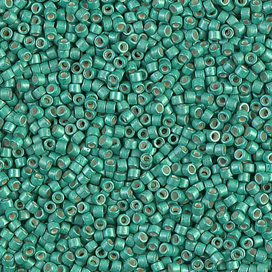 Delica 11/0 Beads - db1182 - Semi-Matte Galvanized Dark Green Mint 5.2g