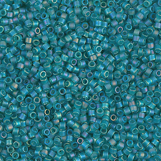 Delica 11/0 Beads - db1283 - Matte Transparent Teal Caribbean AB 5.2g