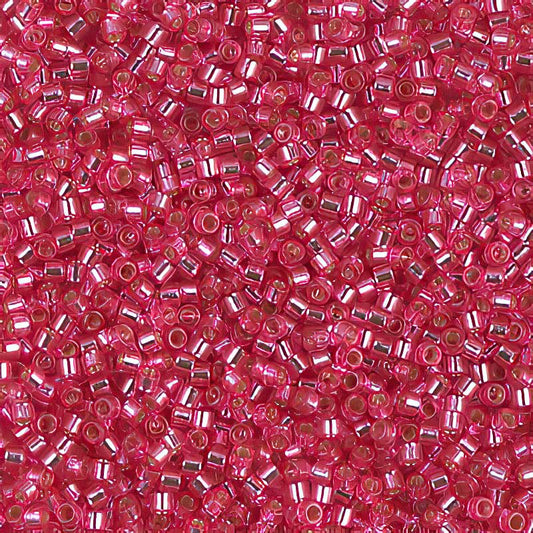 Delica Beads 11/0 - db1338b - Silver-Lined Dark Pink Rose 50g