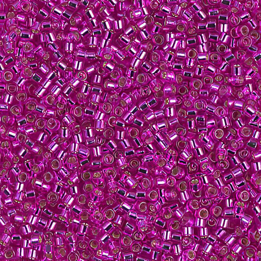 Delica 11/0 Beads - db1340 - Silver Lined Dyed Fuchsia 5.2g