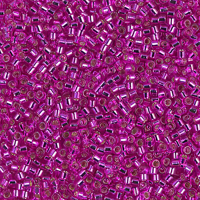 Delica Beads 11/0 - db1340b - Silver Lined Dyed Fuchsia 50g