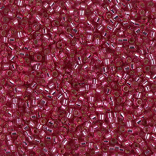 Delica Beads 11/0 - db1341b - Silver Lined Medium Pink Rose Dyed 50g