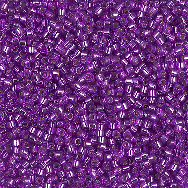 Delica Beads 11/0 - db1345b - Silver Lined Eggplant Dyed 50g