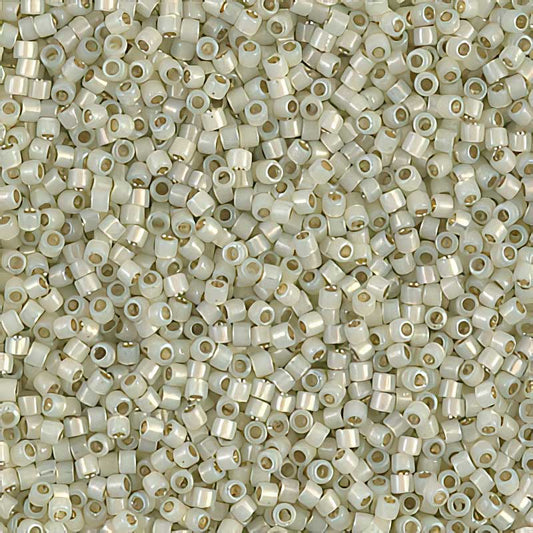 Delica Beads 11/0 - db1453b - Silver-Lined Pale Green Lime Opal 50g