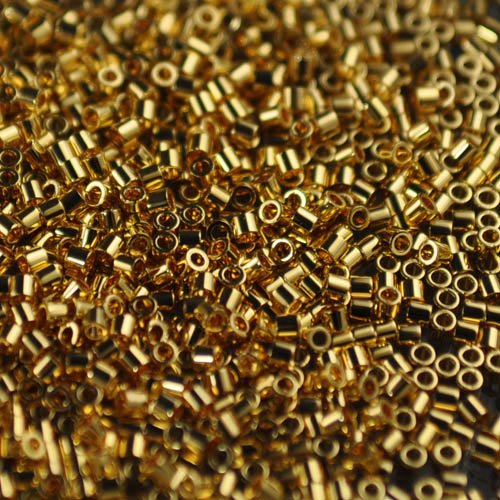 Delica 15/0 Beads - db15-0031 - Gold 24kt Transparent AB Plated 3.3g