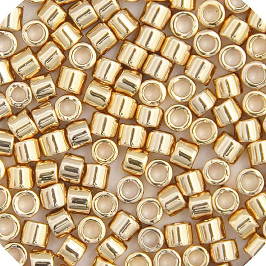 Delica 15/0 Beads - db15-0034 - Light Gold 24kt Plated 3.3g