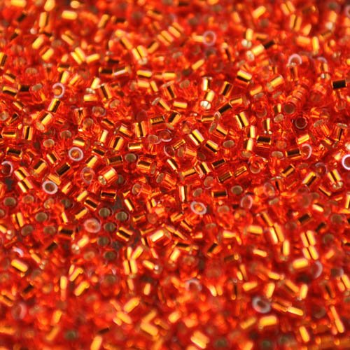 Delica 15/0 Beads - db15-0043 - Red/Orange Silver Lined 5.2g