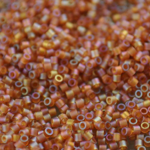 Delica Beads 15/0 - db15-0853b - Dark Topaz Transparent AB Matte 50g