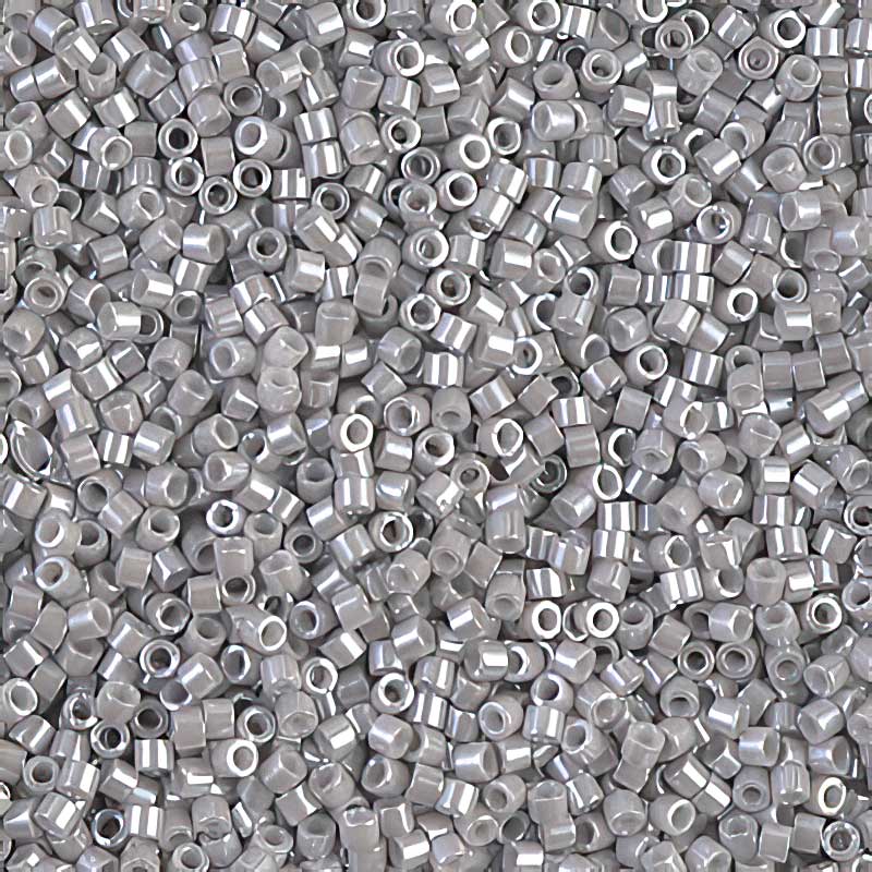 Delica 11/0 Beads - db1538 - Opaque Light Grey Smoke Ceylon 5.2g