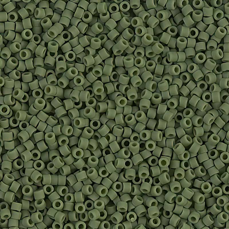 Delica Beads 11/0 - db1585b - Matte Opaque Green Avocado 50g
