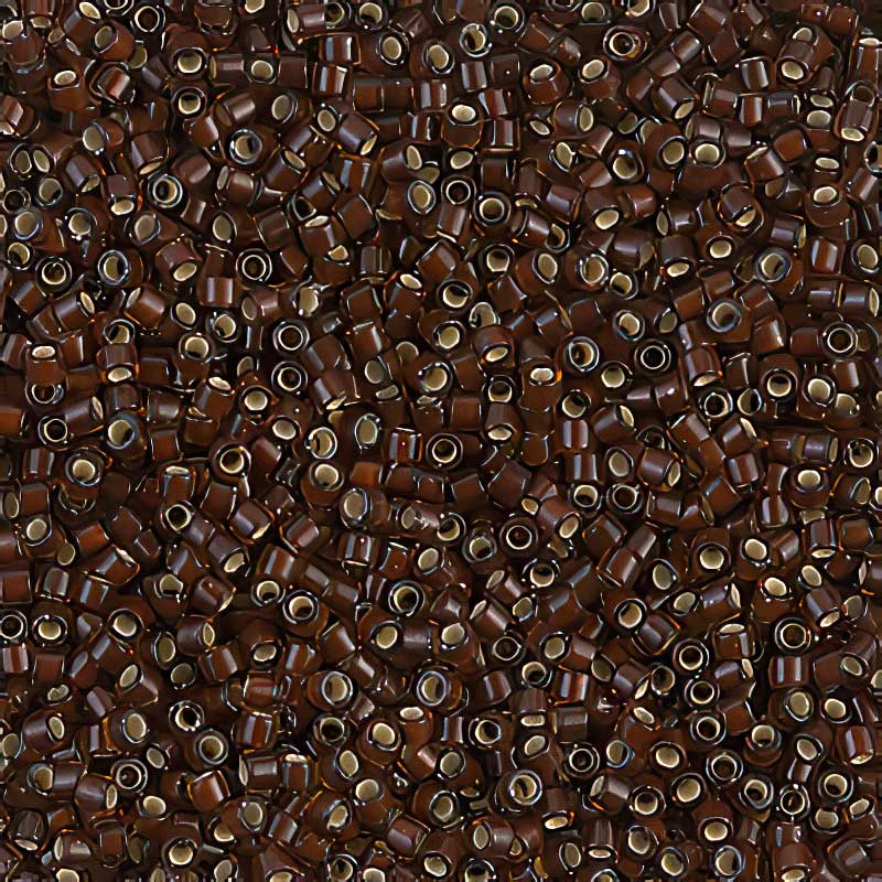 Delica 11/0 Beads - db1684 - Silver Lined Glazed Dark Rootbeer 5.2g