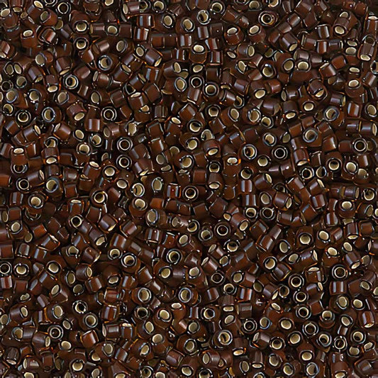 Delica 11/0 Beads - db1684 - Silver Lined Glazed Dark Rootbeer 5.2g