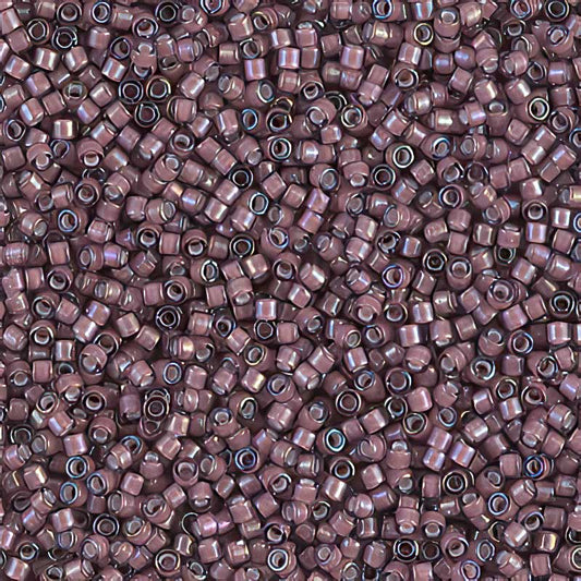 Delica 11/0 Beads - db1792 - White Lined Dark Smokey Amethyst AB 7.5g