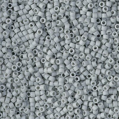 Delica Beads 11/0 - db2281b - Frosted Glazed Light Grey Matte 50g