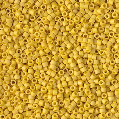 Delica Beads 11/0 - db2284b - Frosted Glazed Yellow Canary Matte 50g