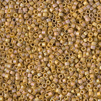 Delica 11/0 Beads - db2303 - Frosted Glazed Rainbow Yellow Mustard Matte AB 5.2g