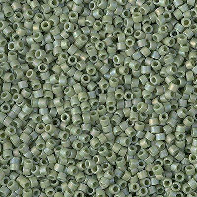 Delica Beads 11/0 - db2310b - Frosted Glazed Rainbow Green Shamrock Matte AB 50g