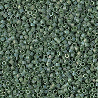 Delica 11/0 Beads - db2312 - Frosted Glazed Rainbow Green Emerald Matte AB 5.2g