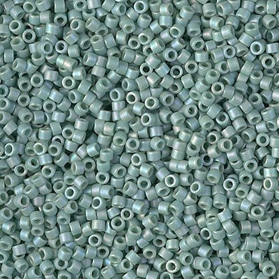 Delica Beads 11/0 - db2313b - Frosted Glazed Rainbow Green Mint Matte AB 50g